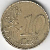 (2005) Монета Испания 2005 год 10 центов  1. Звёзды в ленте. Старая карта ЕС  VF